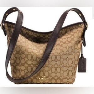 Coach Tan and Brown Signature Shoulder Bag 36314